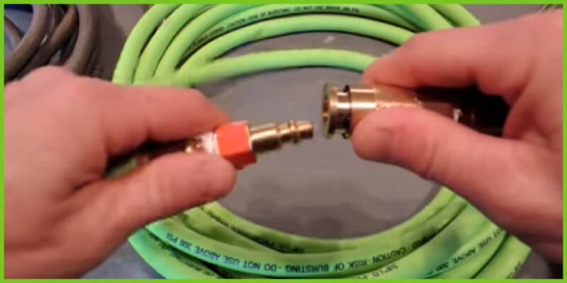 Connect Air Hose on Nail Gun