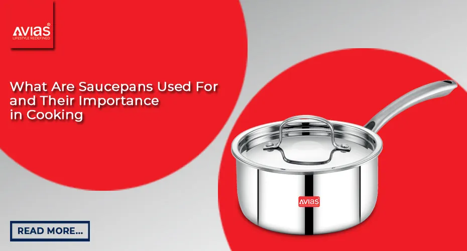Deep lidded saucepan next to a shallow frying pan on a counter